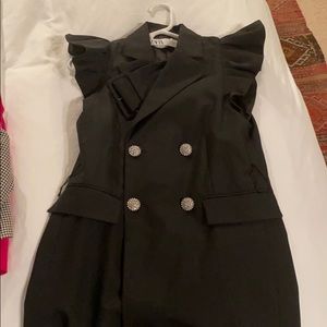 Zara black dress with glittery button detailing